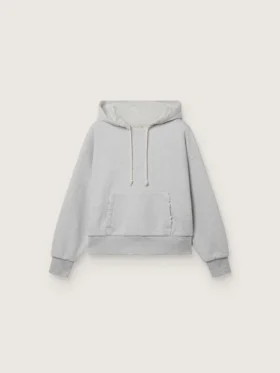 Hanorac unisex cu glugă Star din bumbac gri melanj