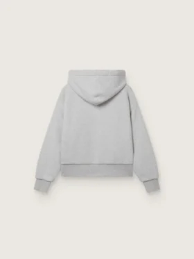 Hanorac unisex cu glugă Star din bumbac gri melanj