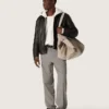 Pantaloni slim fit pentru bărbați, cu model Prince of Wales în carouri gri