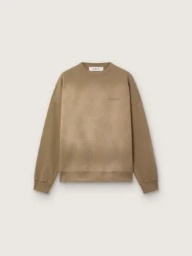 Hanorac unisex din bumbac de culoare verde militar cu aspect decolorat, cu logo brodat