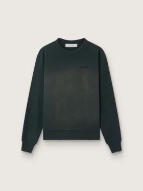 Hanorac unisex din bumbac negru cu aspect uzat, cu logo brodat