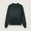 Hanorac unisex din bumbac negru cu aspect uzat, cu logo brodat