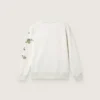 Hanorac unisex Journey din amestec de bumbac alb cu imprimeu doodle