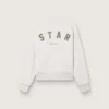 Hanorac unisex Star din bumbac gri, cu broderie și cristale