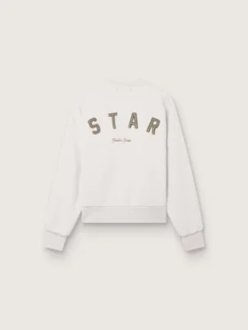 Hanorac unisex Star din bumbac gri, cu broderie și cristale