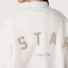 Hanorac unisex Star din bumbac gri, cu broderie și cristale