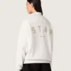 Hanorac unisex Star din bumbac gri, cu broderie și cristale