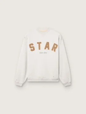 Hanorac unisex „Star” din bumbac gri melanj cu broderie „Star”