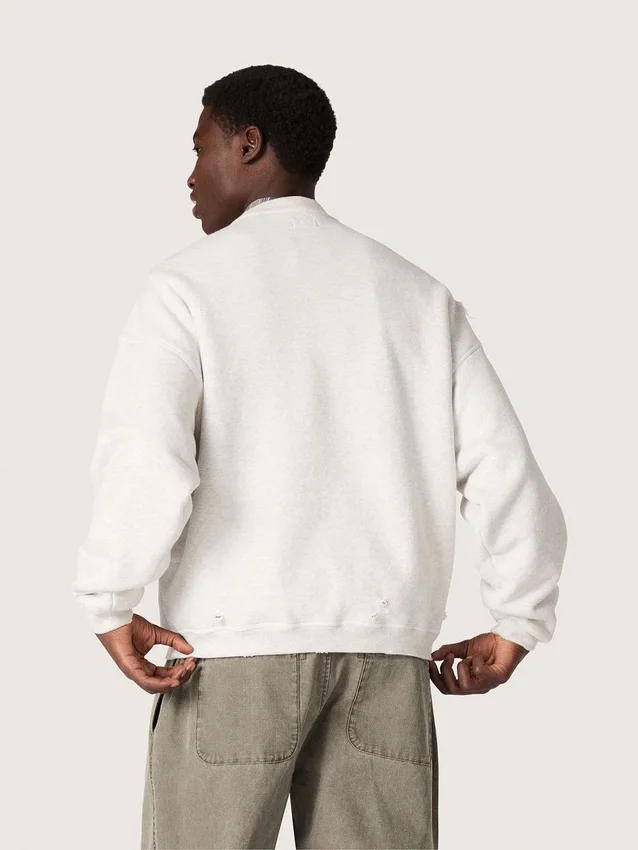 Hanorac unisex „Star” din bumbac gri melanj cu broderie „Star”