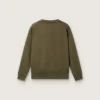 Hanorace unisex auriu din bumbac verde militar cu logo inversat