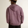 Hanorace unisex din bumbac mov cu imprimeu pe față