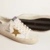 Hi Star cu stea din cristale Swarovski și bandă de piele argintie pe călcâi