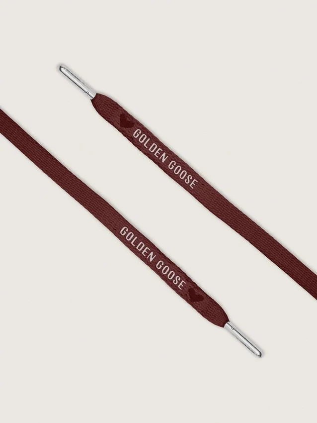 Șireturi Burgundy LTD cu inimi brodate și logo contrastant