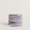 Șireturi din bumbac de culoare violet învechit, cu capete de șiret cu logo