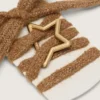 Șireturi din lână de culoare maro „Piele” cu cârlig de fixare în formă de stea aurie