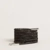 Șireturi negre cu strasuri Swarovski de culoare argintie
