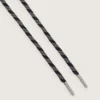 Șireturi negre pentru drumeții cu detalii gri