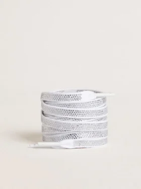 Șireturi Swarovski cu logo contrastant gri