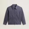 Jachetă albastră pentru bărbați din bumbac denim cu finisaj uzat