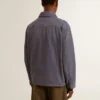 Jachetă albastră pentru bărbați din bumbac denim cu finisaj uzat