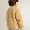 Jachetă bomber din fleece bej pentru copii