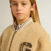 Jachetă bomber din fleece bej pentru copii