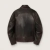 Jachetă bomber pentru bărbați din piele nappa de culoare burgund