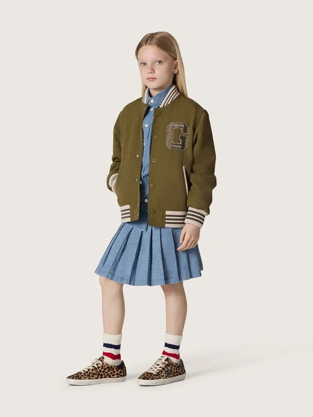 Jachetă bomber unisex Journey din sargă de nailon verde militar cu patch brodat