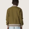 Jachetă bomber unisex Journey din sargă de nailon verde militar cu patch brodat