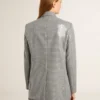 Jachetă boyfriend din lână, cu două rânduri de nasturi, cu model micro houndstooth și paiete