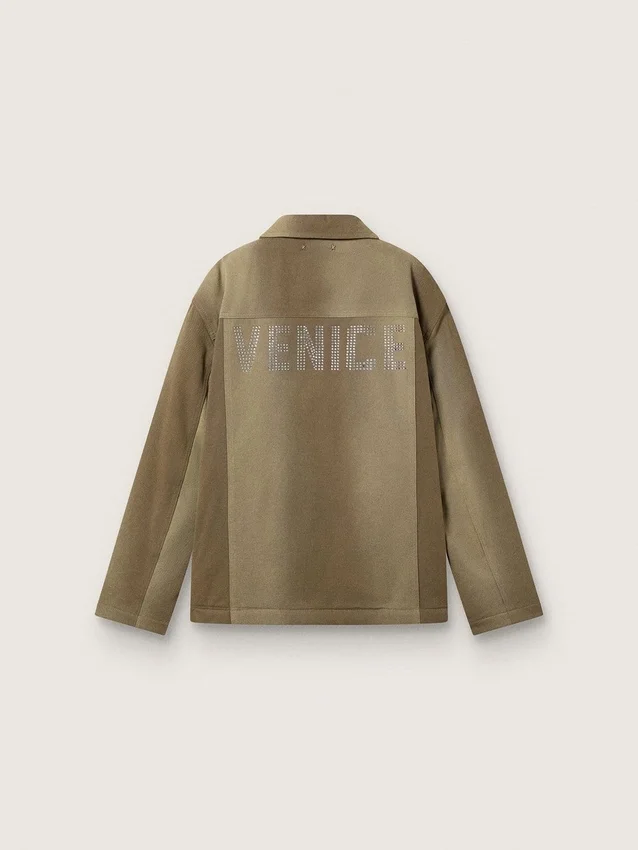 Jachetă căptușită unisex în nuanțe de kaki
