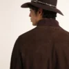 Jachetă de zbor din Golden Collection, din piele de căprioară maro închis