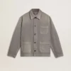 Jachetă din denim gri pentru bărbați, cu ținte