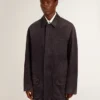 Jachetă din denim pentru bărbați, cu detalii uzate și guler din piele