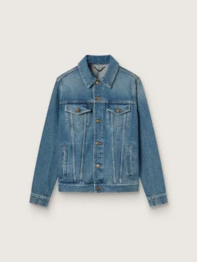 Jachetă din denim pentru bărbați, cu spălare medie