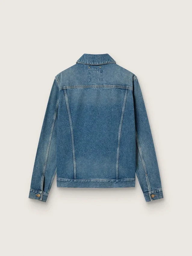 Jachetă din denim pentru bărbați, cu spălare medie