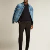 Jachetă din denim pentru bărbați, cu spălare medie