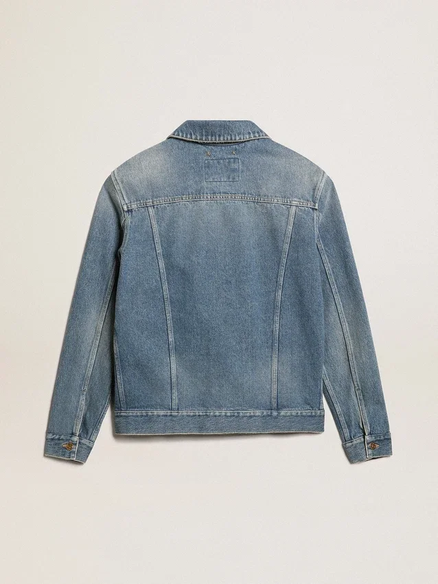 Jachetă din denim pentru bărbați, cu spălare medie