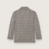 Jachetă pentru femei în carouri Prince of Wales gri, cu broderie cu cristale