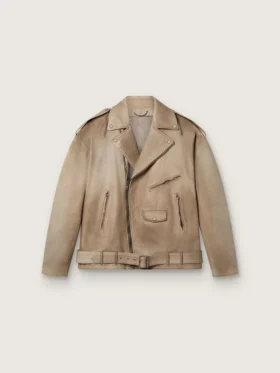 Jachetă unisex din piele tratată și vopsită manual