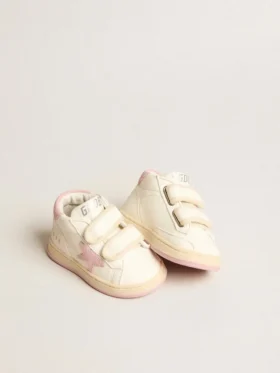 June Junior din piele nappa, cu stea și bandă la călcâi din piele de căprioară în nuanța „Old Rose”