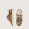 Junior Ball Star din piele de ponei cu imprimeu leopard, cu stea din piele albă și bandă la călcâi