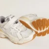Junior Lightstar din piele albă și plasă, cu stea din piele albă