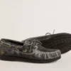 Mocasini Cruise pentru adolescenți din piele neagră cu efect uzat