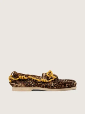 Mocasini Cruise pentru bărbați din piele de ponei cu imprimeu leopard