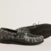 Mocasini „Cruise” pentru copii, din piele neagră cu aspect uzat
