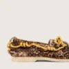 Mocasini de croazieră pentru femei din piele de ponei cu imprimeu leopard