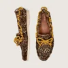 Mocasini de croazieră pentru femei din piele de ponei cu imprimeu leopard