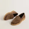 Mocasini Jerry pentru bărbați din piele de căprioară gri-porumbel