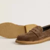 Mocasini Jerry pentru bărbați din piele de căprioară gri-porumbel